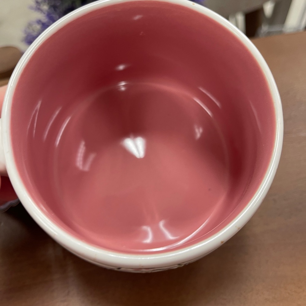 Pink Halloween Ghost & Daisy Flower Pattern Hey Boo! Ceramic Coffee mug NWT 🩷👻 - Picture 4 of 5